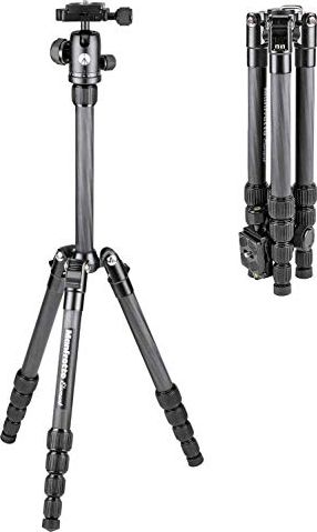 Tripod Manfrotto BeFree GT Twist Carbon, fibër karboni, kokë me top, i zi