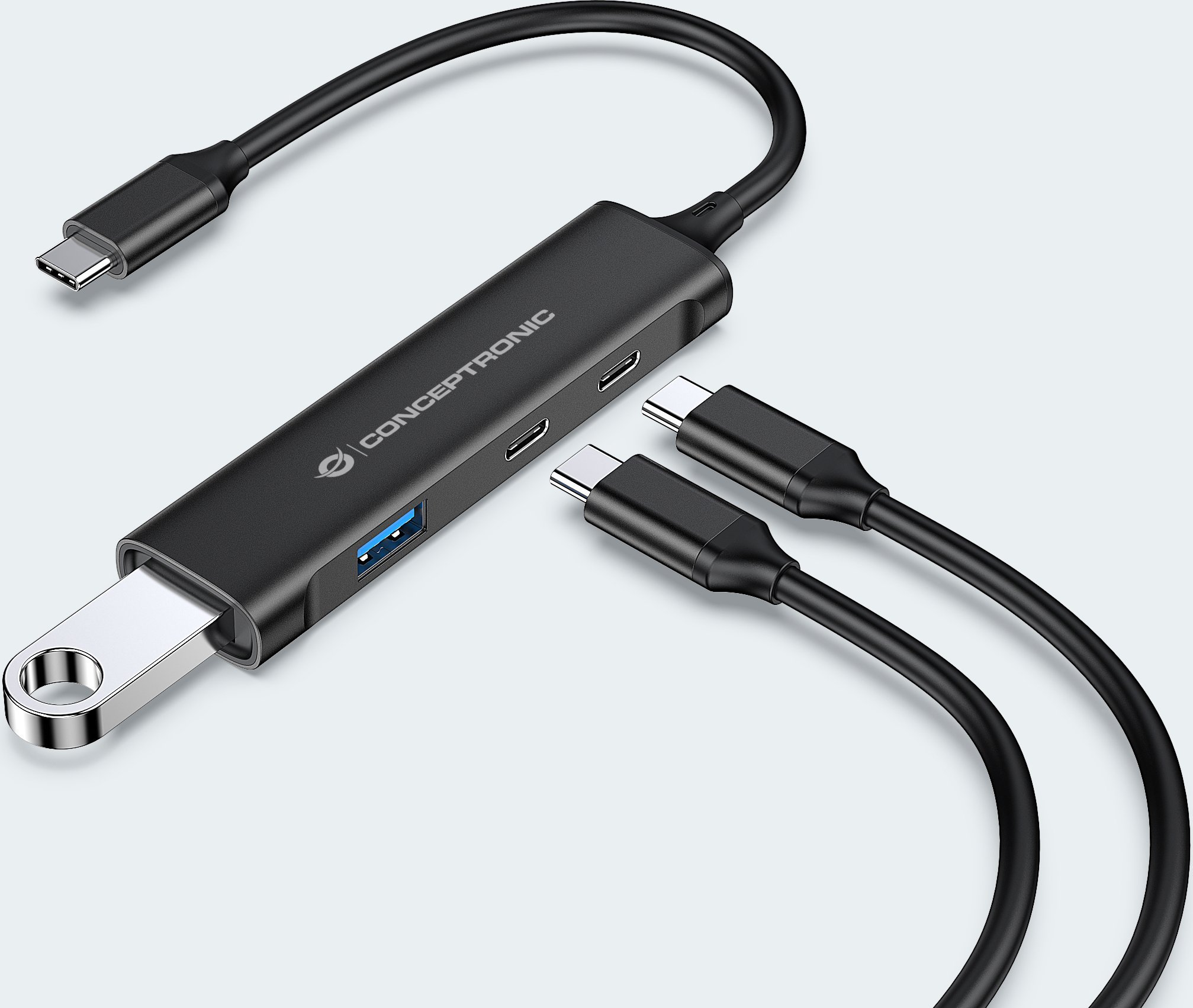 HUB USB Conceptronic HUBBIES12B, 4 porta, USB 3.0, Type C, i zi