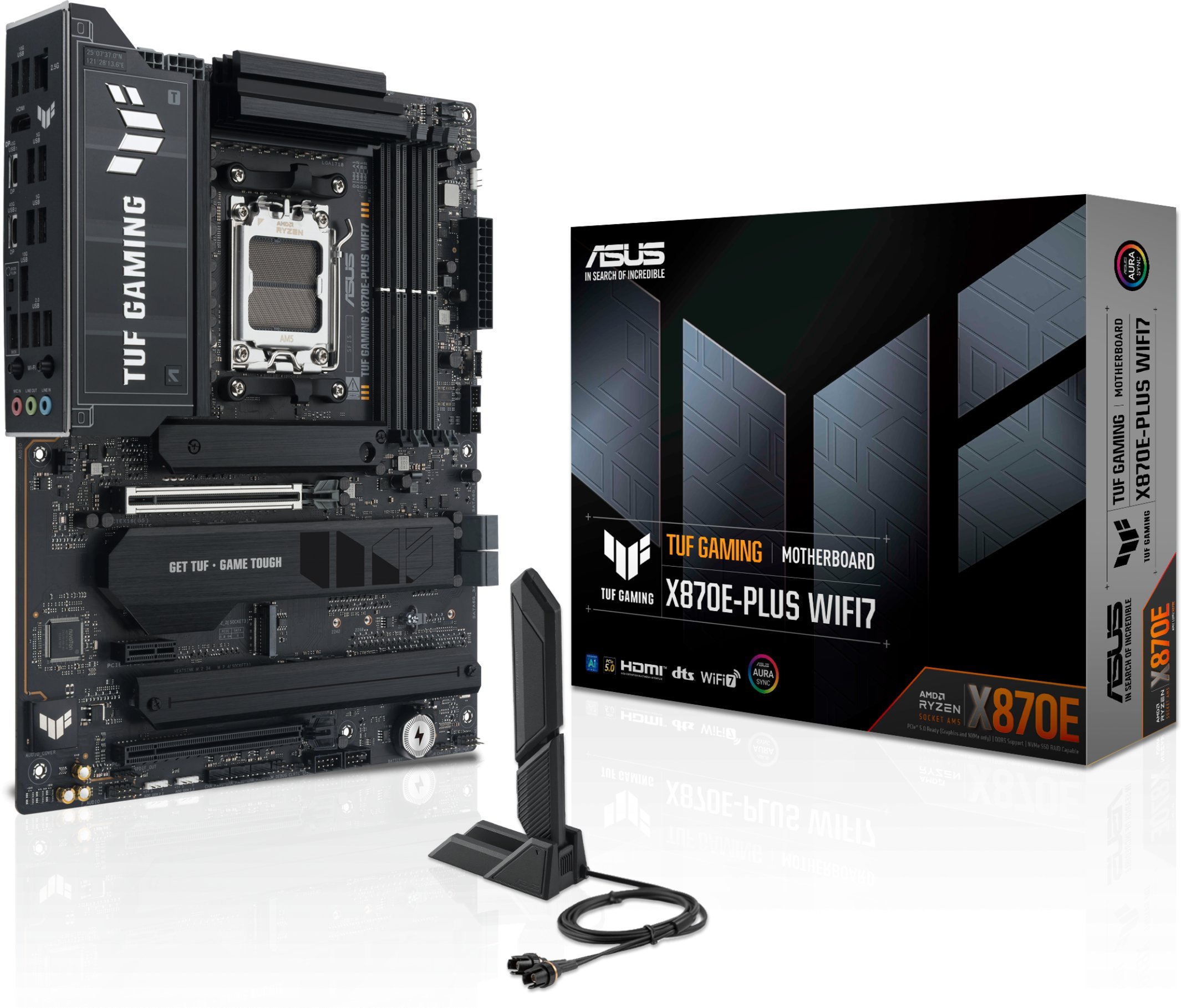 Pllakë amë ASUS TUF Gaming X870E Plus, AMD X870E, Socket AM5, ATX, me WiFi 7
