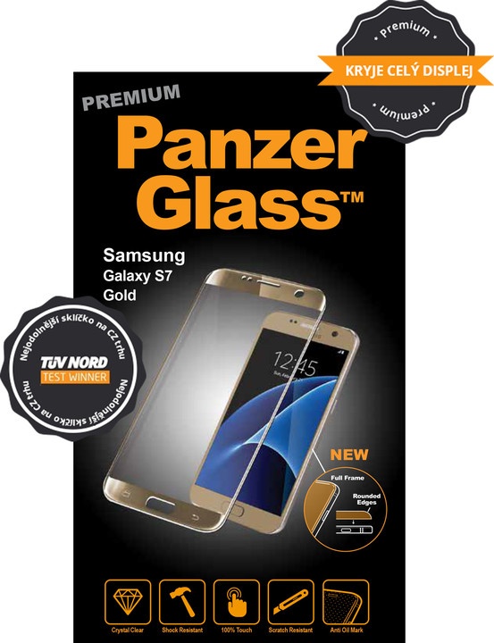 Xham mbrojtës PanzerGlass për Samsung Galaxy S7, Premium i artë