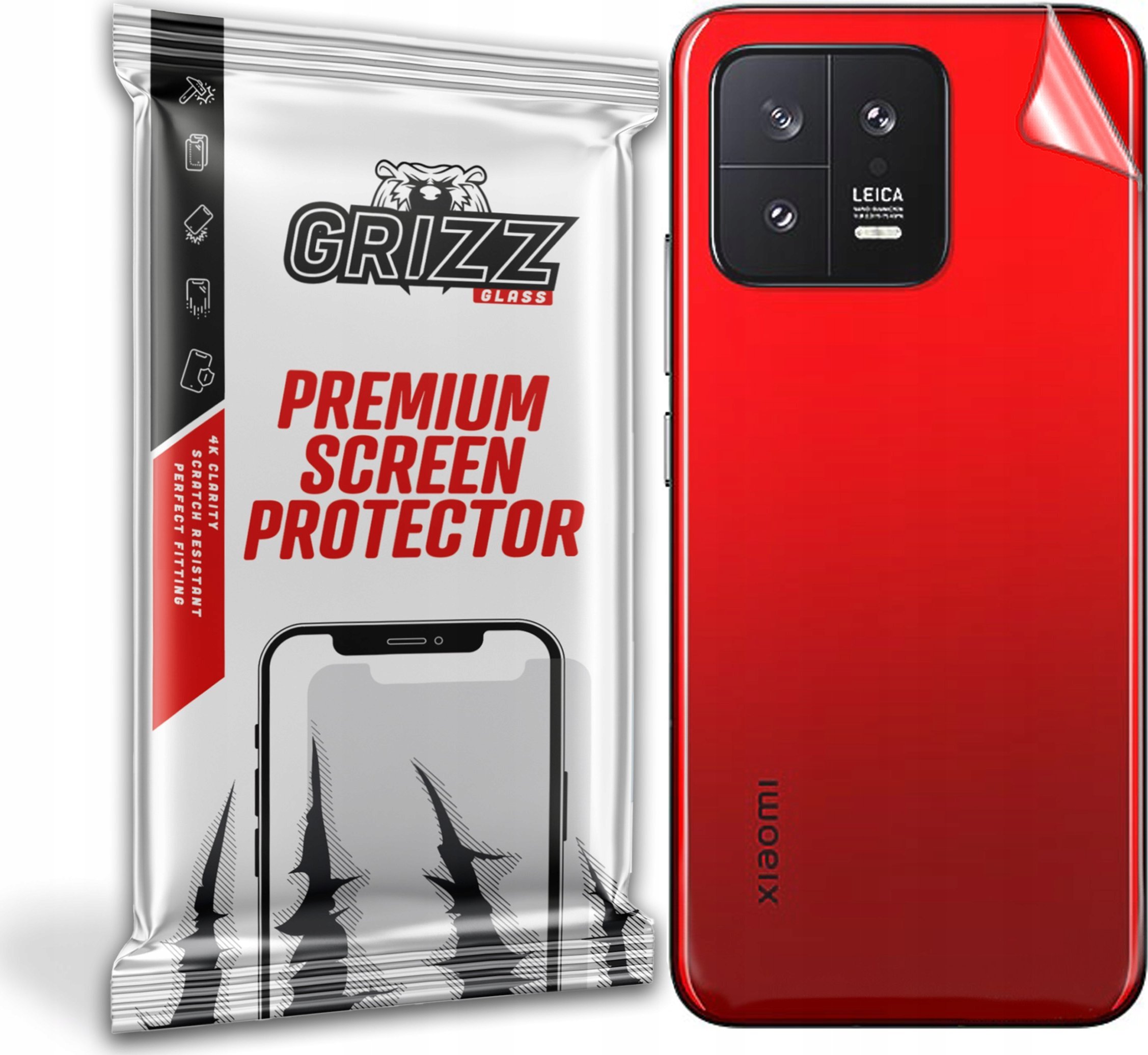 Folie mbrojtëse GrizzGlass SatinSkin për Xiaomi 13, pjesa e pasme, transparente