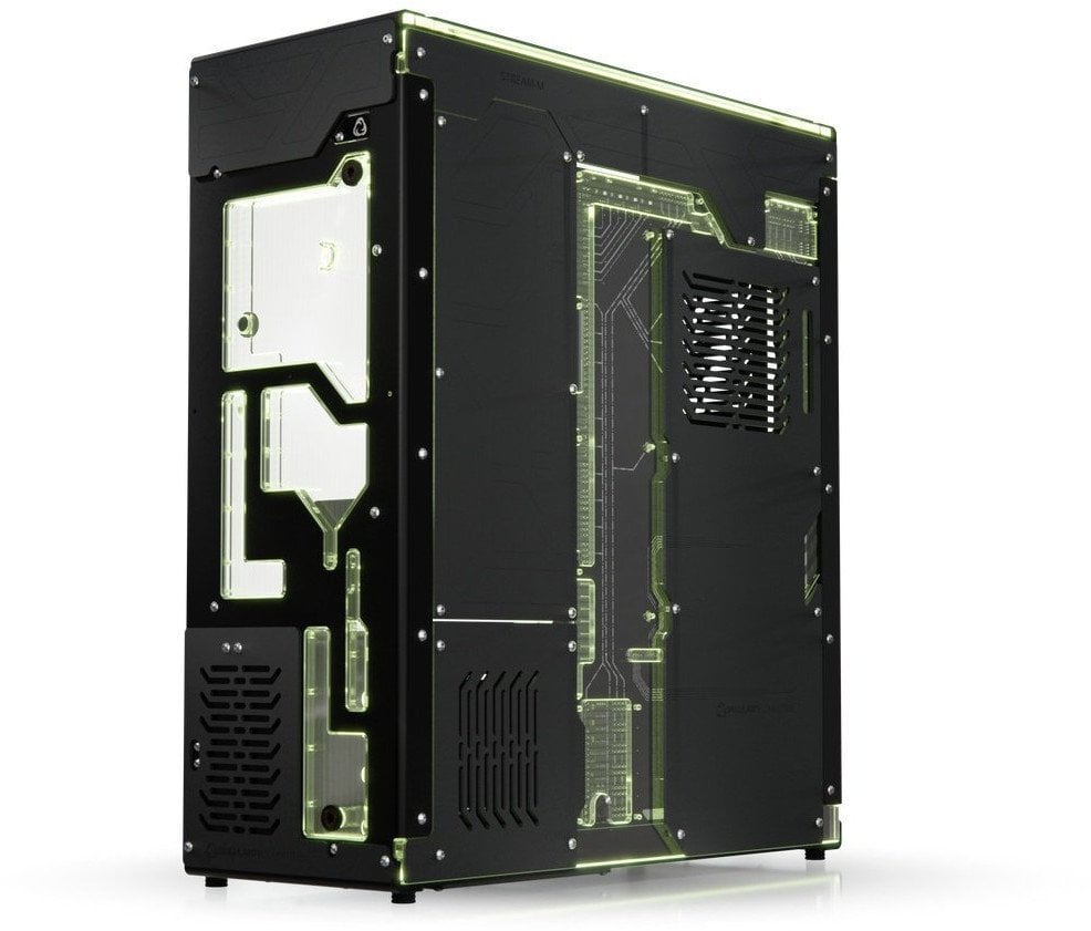 Kasa PC Singularity Computers Stream M, big tower, XL ATX, RGB, e zezë