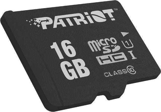 Kartë MicroSDHC Patriot LX Series, 16 GB, Class 10, e zezë