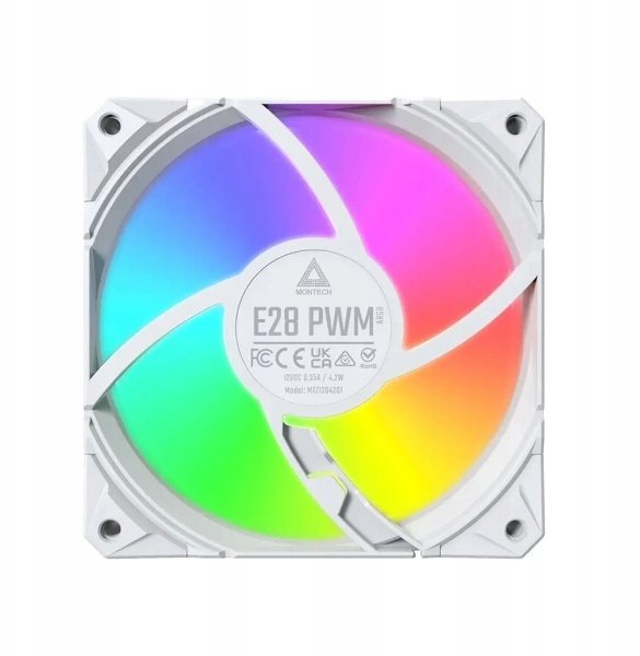Ventilator kasë PC Montech E28 ARGB, 120mm, i bardhë