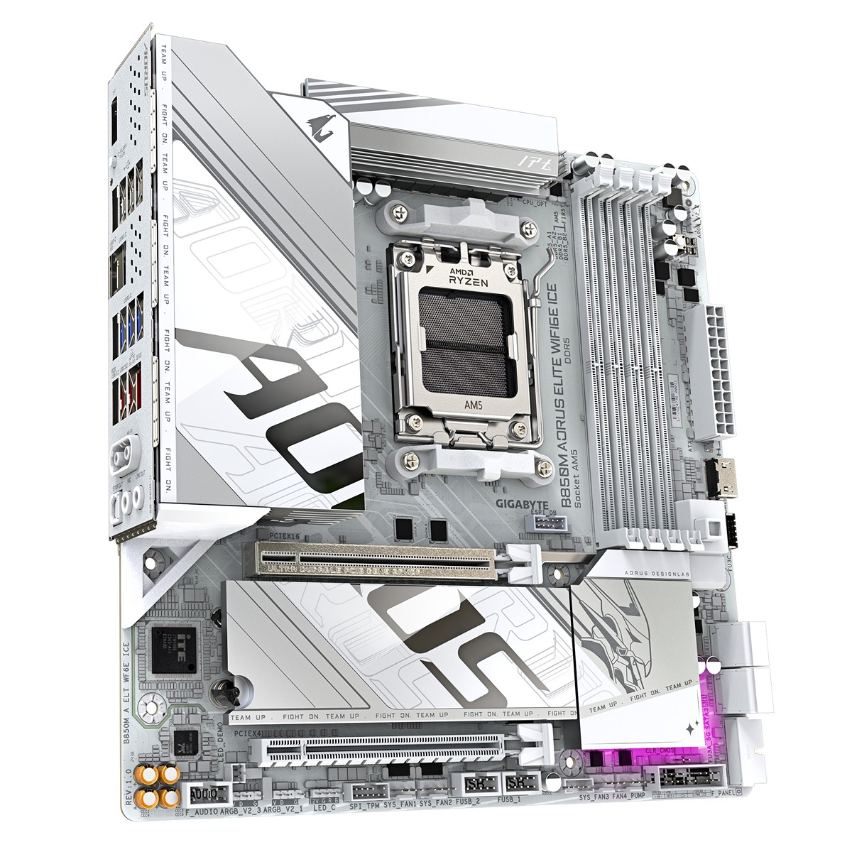 Pllakë amë Gigabyte B850M AORUS ELITE Wi-Fi 6E ICE, Micro-ATX, AM5, DDR5 8200 MT/s, e bardhë