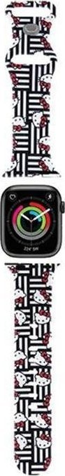 Rrip Hello Kitty për Apple Watch Heads and Stripes, 38/40mm, silikon, i zi