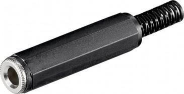 Adaptor audio Goobay 11070, 6.35 mm jack femër, i drejtë, plastik, i zi