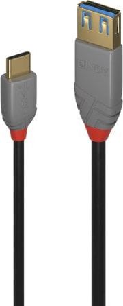 Përshtatës Lindy USB C - USB A 36895, i zi