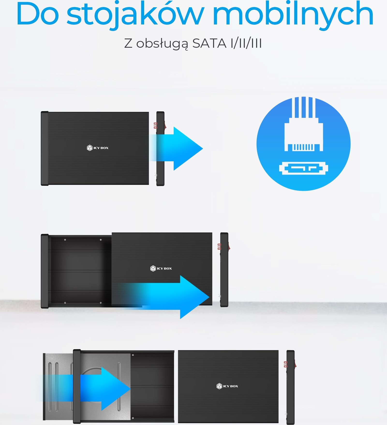 Kuti e jashtme për ODD Icy Box IB-525-U3, 5.25", USB 3.2, e zezë