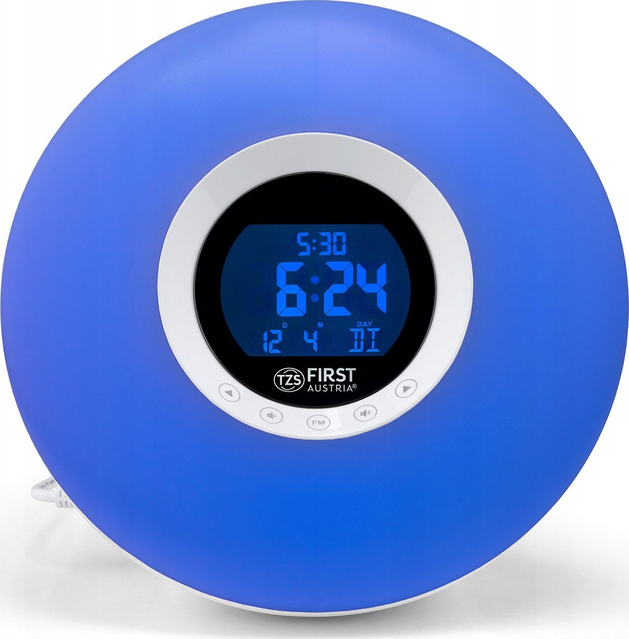 Сончев будилник Solar Alarm Clock, FM радио, LED светло за будење, бел