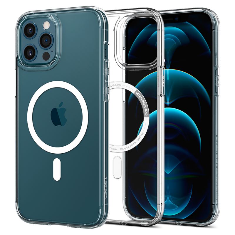 Mbështjellëse për iPhone 12 Pro Max Spigen Ultra Hybrid MagSafe, e bardhë