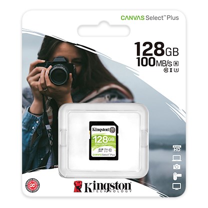 Kartë e memories Kingston Canvas Select Plus, SDXC, 128 GB, Class 10