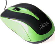 Maus Media-Tech MT1091G, me kabllo, USB, i zi dhe i gjelbërt