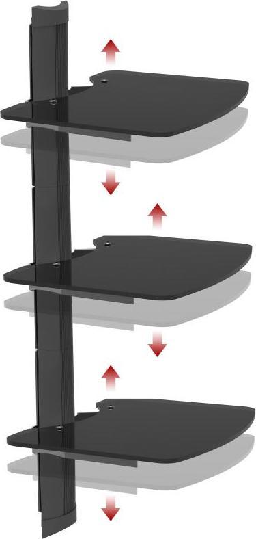 Ѕиден рафт за универзален ТВ, капацитет 30kg, црн