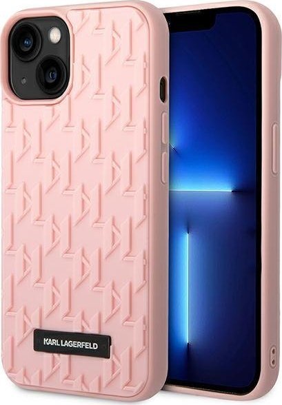 Kllasë telefoni Karl Lagerfeld 3D Monogram Pattern, për iPhone 14 Plus, rozë