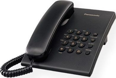 Telefon fiks Panasonic KX-TS500FXB, me kabllo, funksion rithirrjeje, i zi