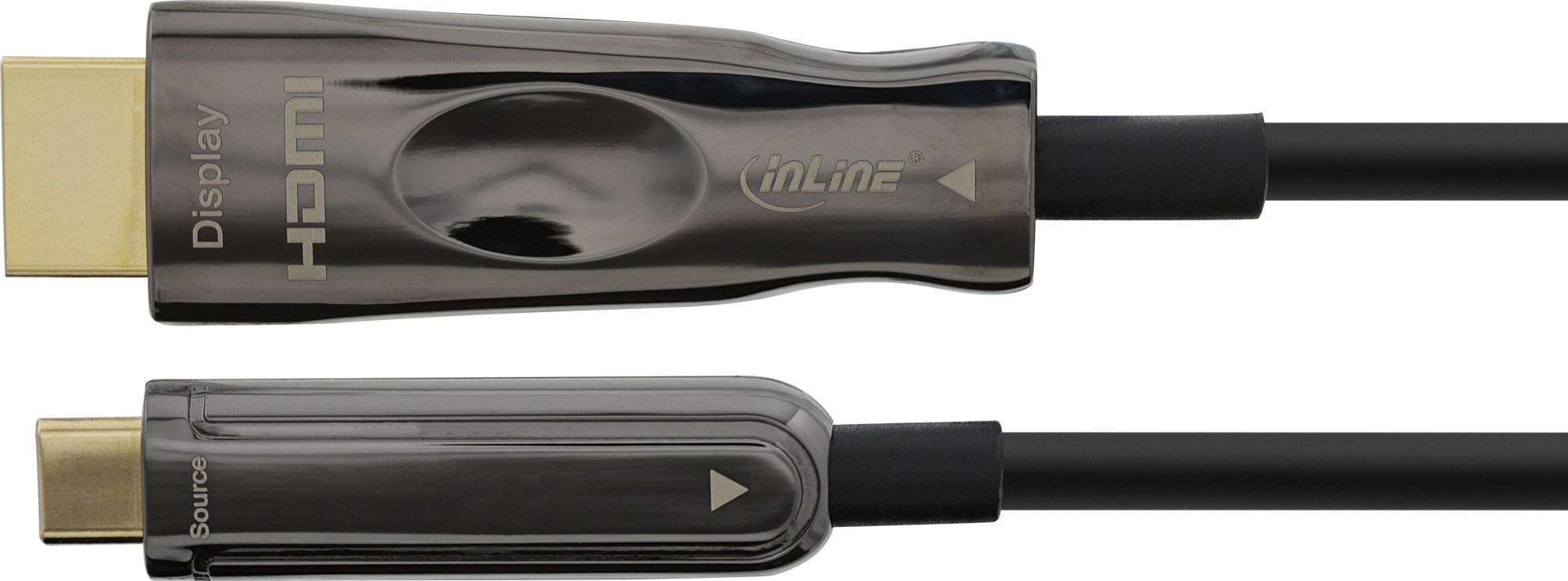 Kабел USB InLine 64225A, USB C во HDMI, 25 m, црн