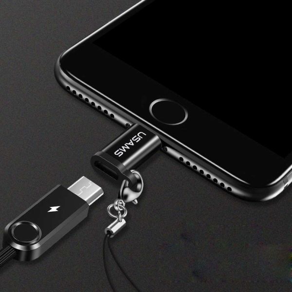 Adapter Micro USB në Lightning Usams SJ152ML01, me litar, i zi