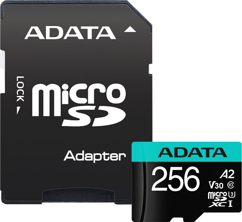 Kartë memorie ADATA Premier Pro, 256GB, MicroSDXC UHS I U3 V30 A2, me adapter SD