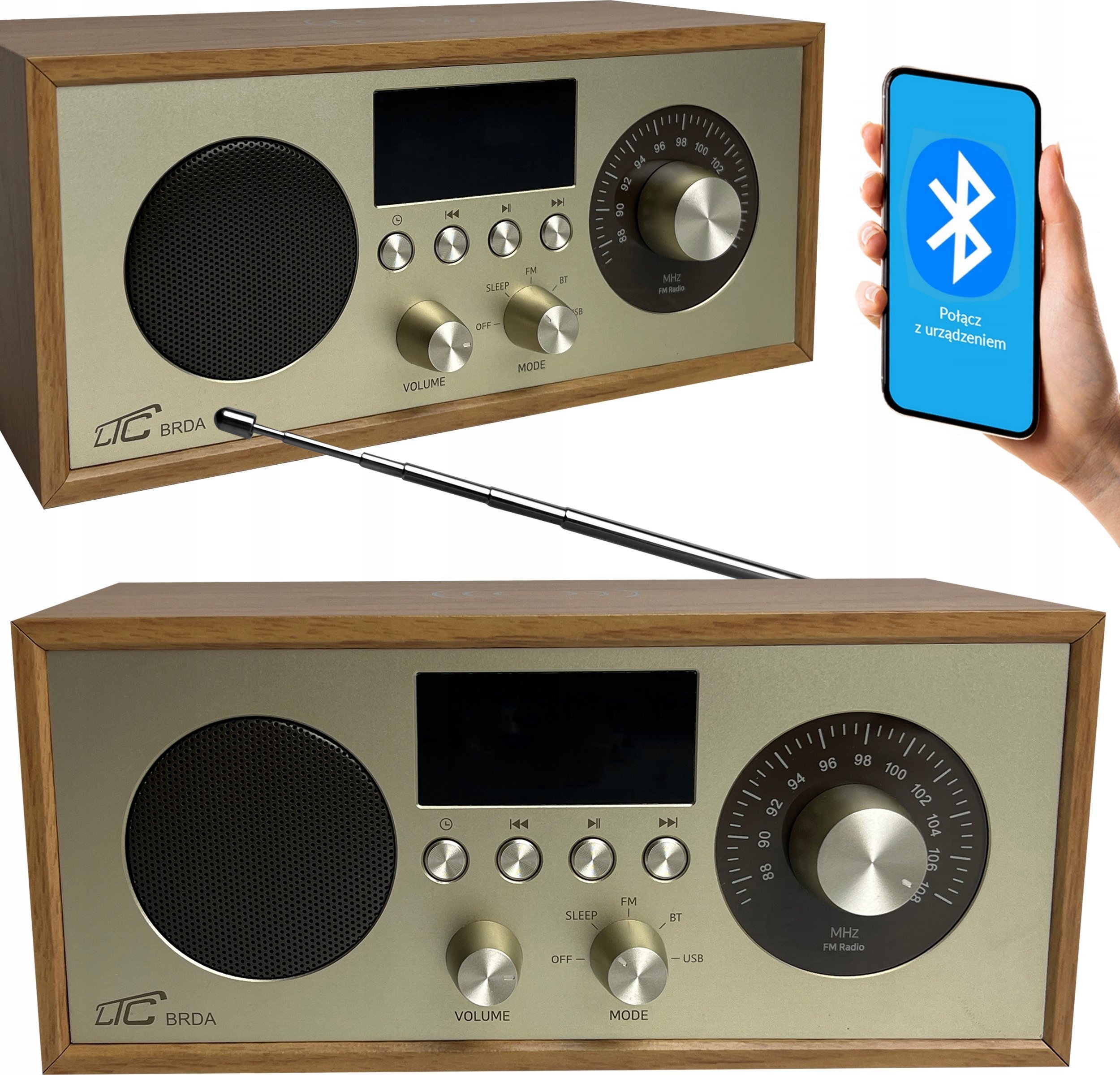 Radio portative LTC LXLTC511BJ, FM Bluetooth USB, 10W, e zezë