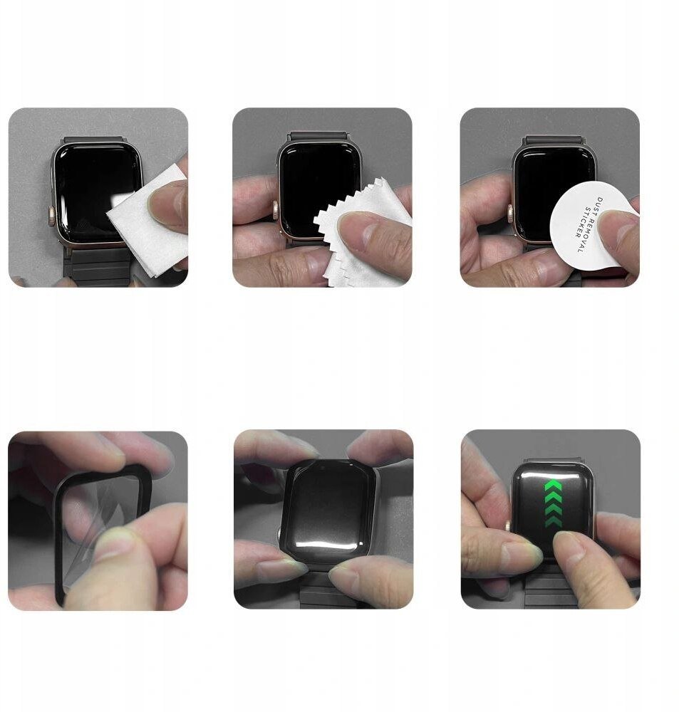 Xham hibrid për orë Apple Tech-Protect Glass Flex+, 40mm, 2 copë, me kornizë të zezë
