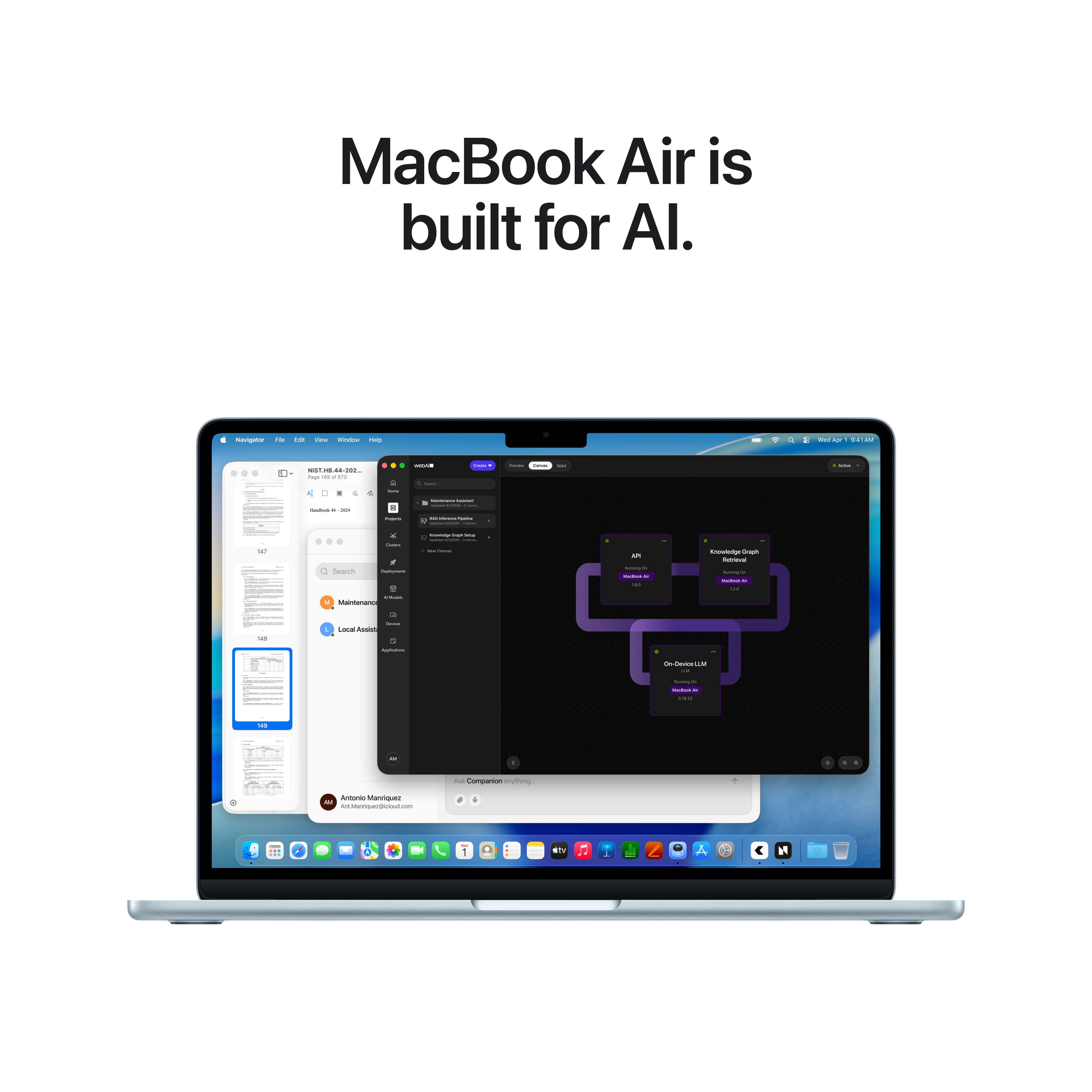Apple Macbook Air, 13.6", M5 10-core, 16GB, 1TB, 10-core GPU, Midnight
