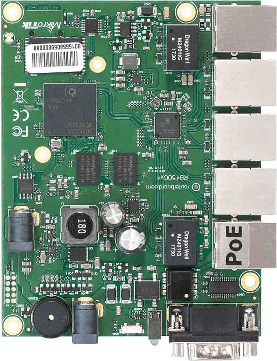 Ruter MikroTik RB450Gx4, 716MHz, ARM CPU, 1GB RAM, 5x LAN