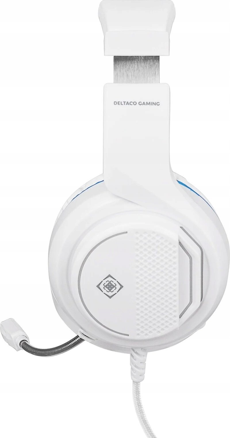 Gaming kufje Deltaco GAM127W, për PlayStation 5, 40mm, kabllo 2m, të bardha blu