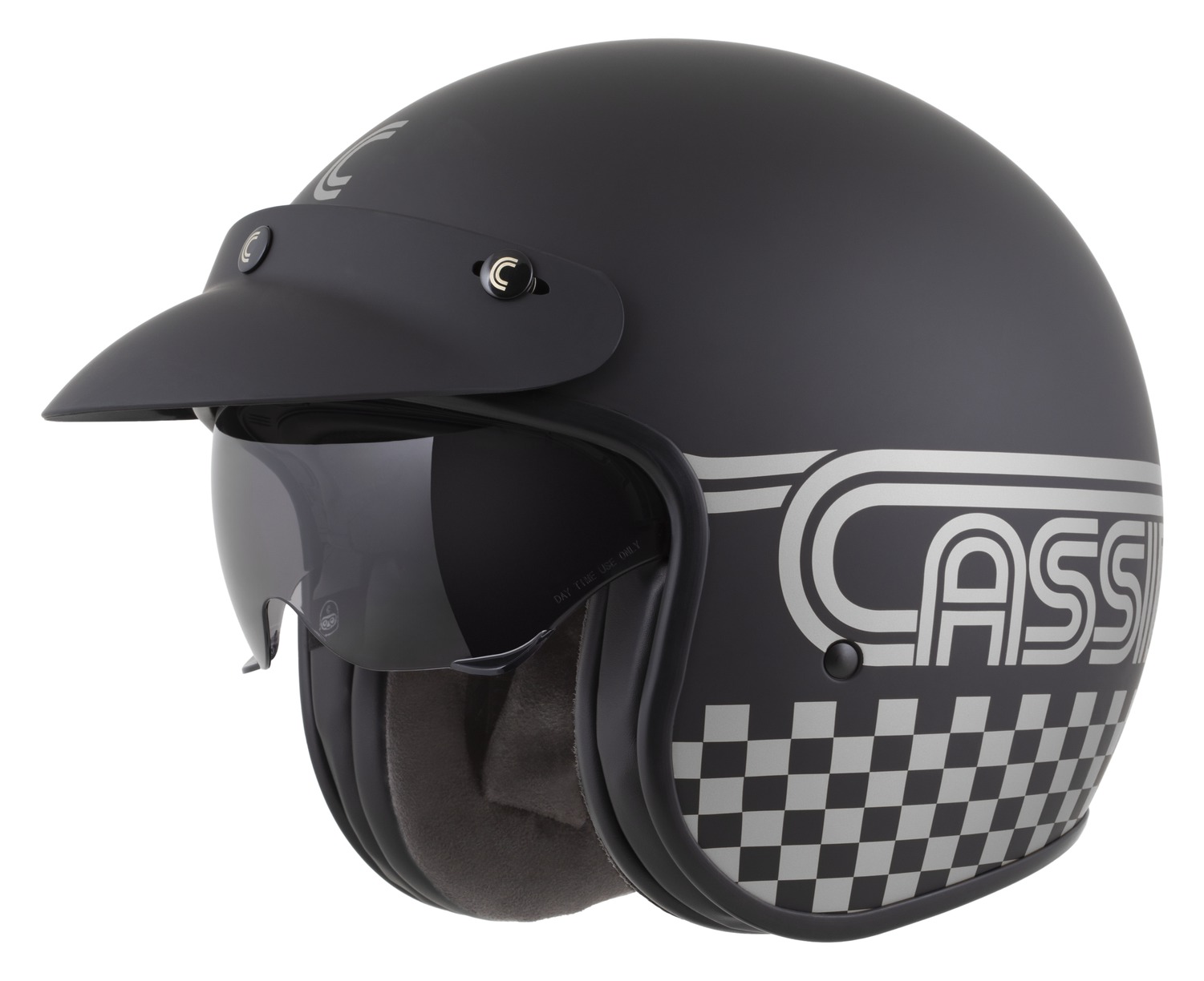 Kaska moto CASSIDA Oxygen 2.0 Rondo, e zezë matte argjendi