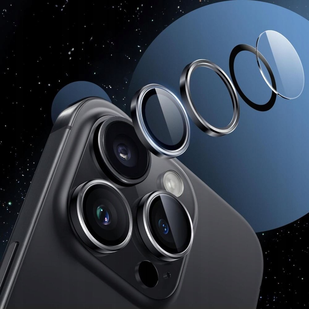 Mbrojtëse kamere Tech-Protect Camring Fit+ për iPhone 17, xham alumini, transparente