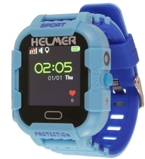 Helmer LK 708 детски часовник со GPS локатор со можност за повикување, водоотпорен, отпорен на удари, син