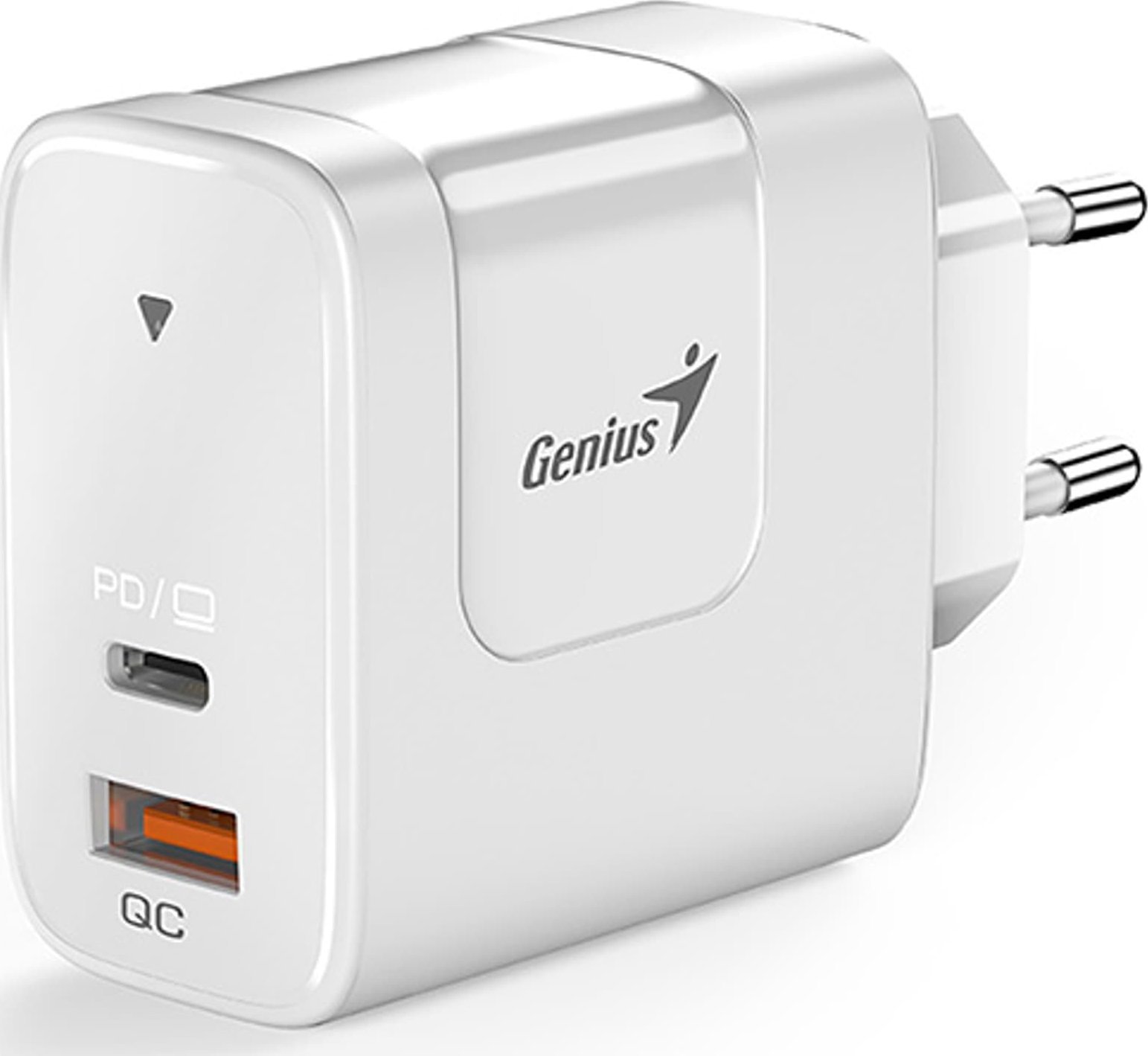Adaptues karikues Genius PD-65AC, 65W, 2 porta USB-C USB-A, i bardhë