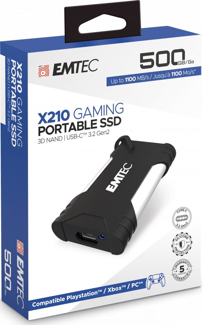 SSD portativ Emtec X210G, 500GB, USB 3.2 Gen2, i zi