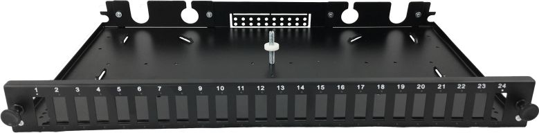 Оптички панел Alantec FOP-1U-24SCD-C, 24 SC дуплекс порти, за 19" рек, црн