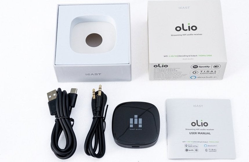 Streamer muzikor wireless iEast Oliostream, Bluetooth WiFi, multiroom, i bardhë