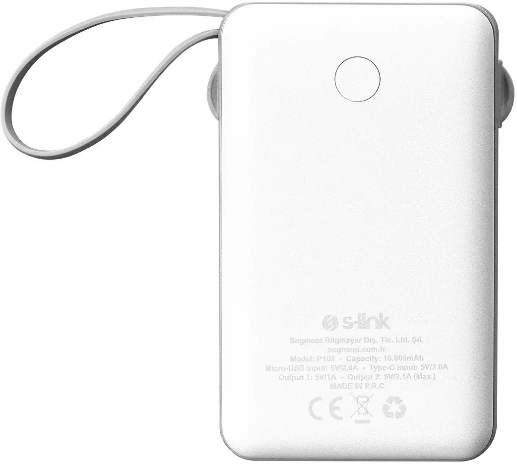 Powerbank S-Link P102, 10000mAh, 10W, i bardhë