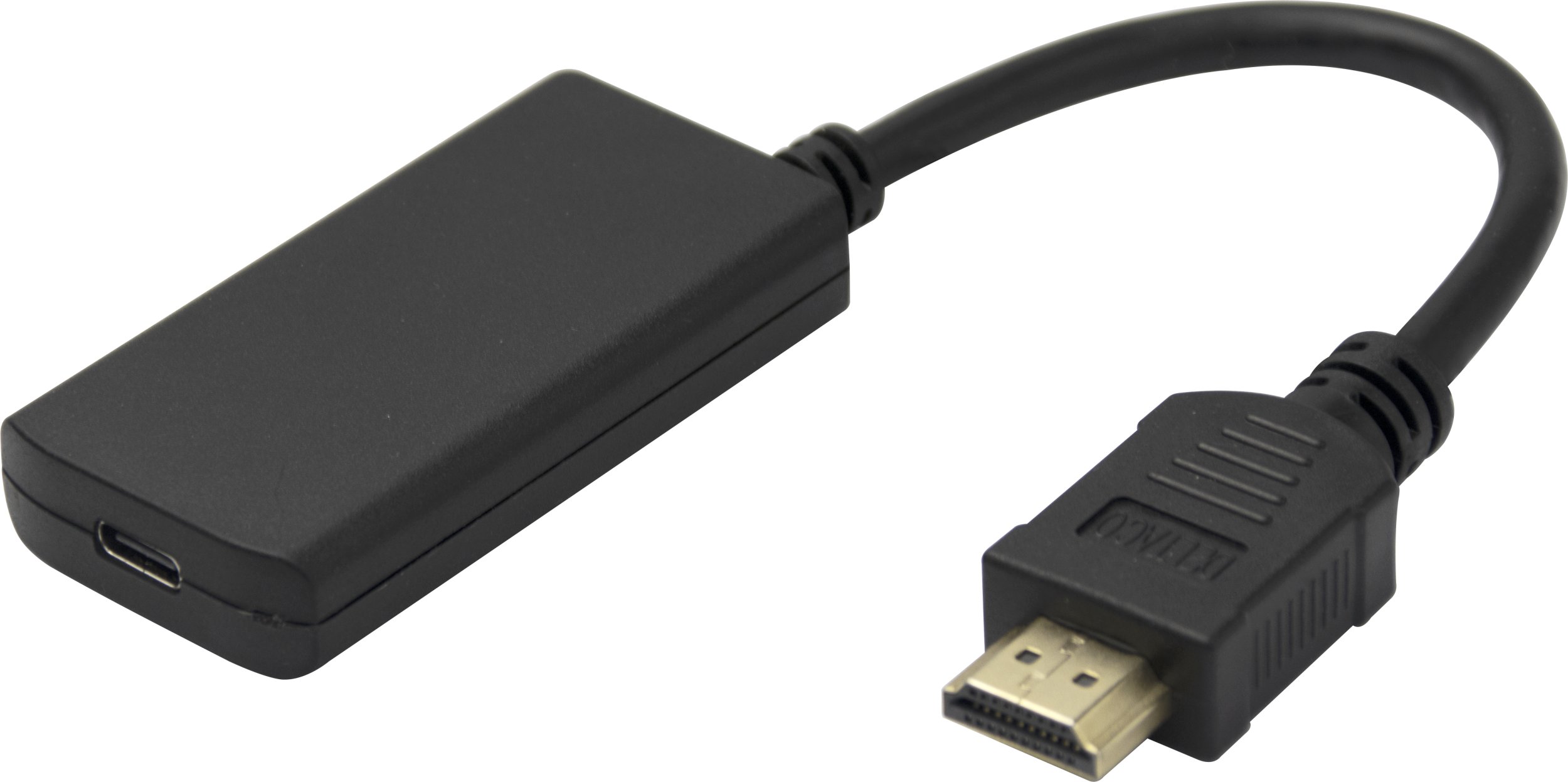 Adapter USB C në HDMI Deltaco, Alt Mode DisplayPort, 4K 60Hz, 20cm, i zi