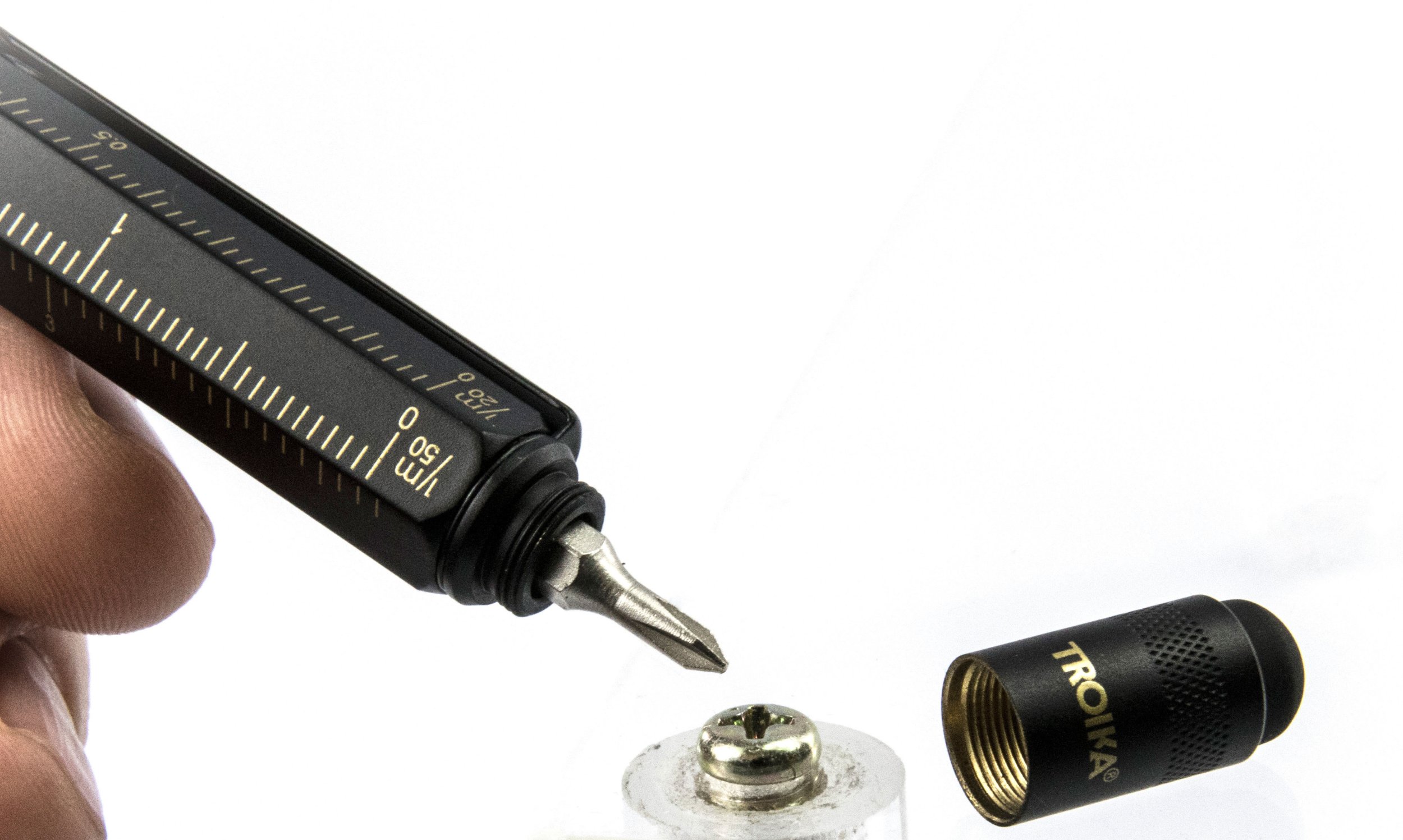 Stilolaps shumëfunksional Troika Construction, me vizore dhe kaçavidë, i zi me gold