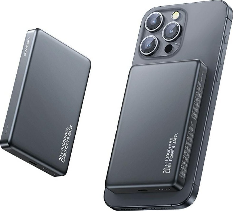 Power bank Usams CY Series CD242, 10000mAh, karikim wireless magnetik 20W, i zi