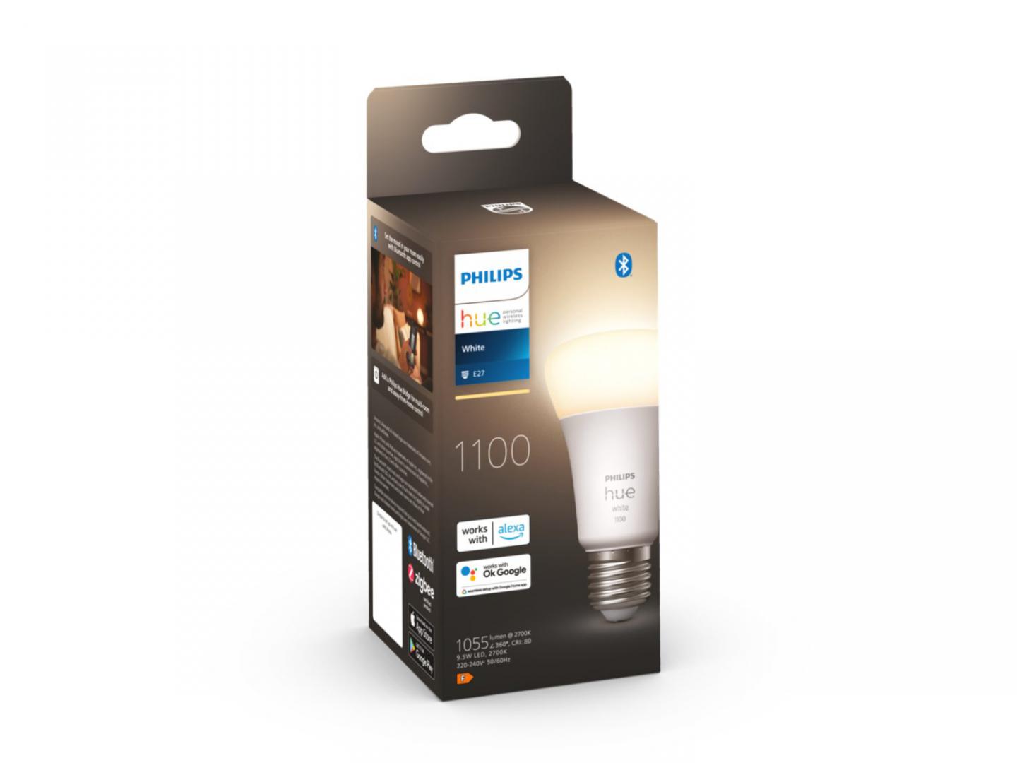 Llambë inteligjente Philips Hue Bulb E27 A60, 9.5W, dritë e bardhë e ngrohtë