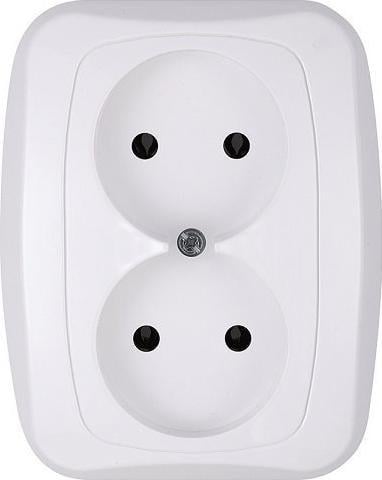 Prizë dyshe muri Abex ATUT, pa tokëzim, IP20, e bardhë