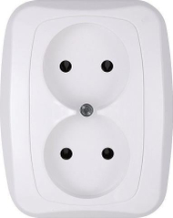 Prizë dyshe muri Abex ATUT, pa tokëzim, IP20, e bardhë