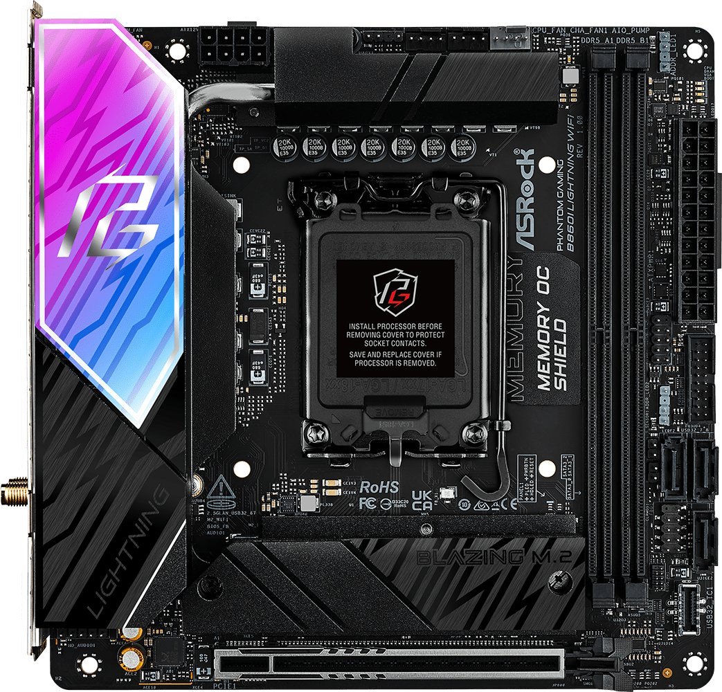 Pllakë amë Asrock B860I Lightning WiFi, Intel B860, Mini ITX, e zezë