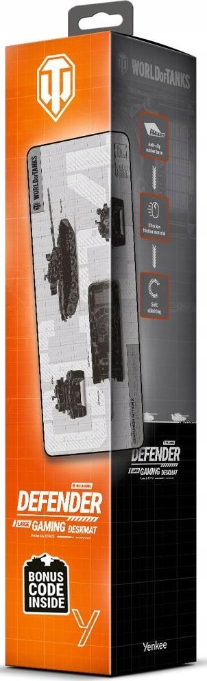 Mousepad gaming Yenkee Defender WT90, 900 x 400 mm, sipërfaqe e butë, me print World of Tanks