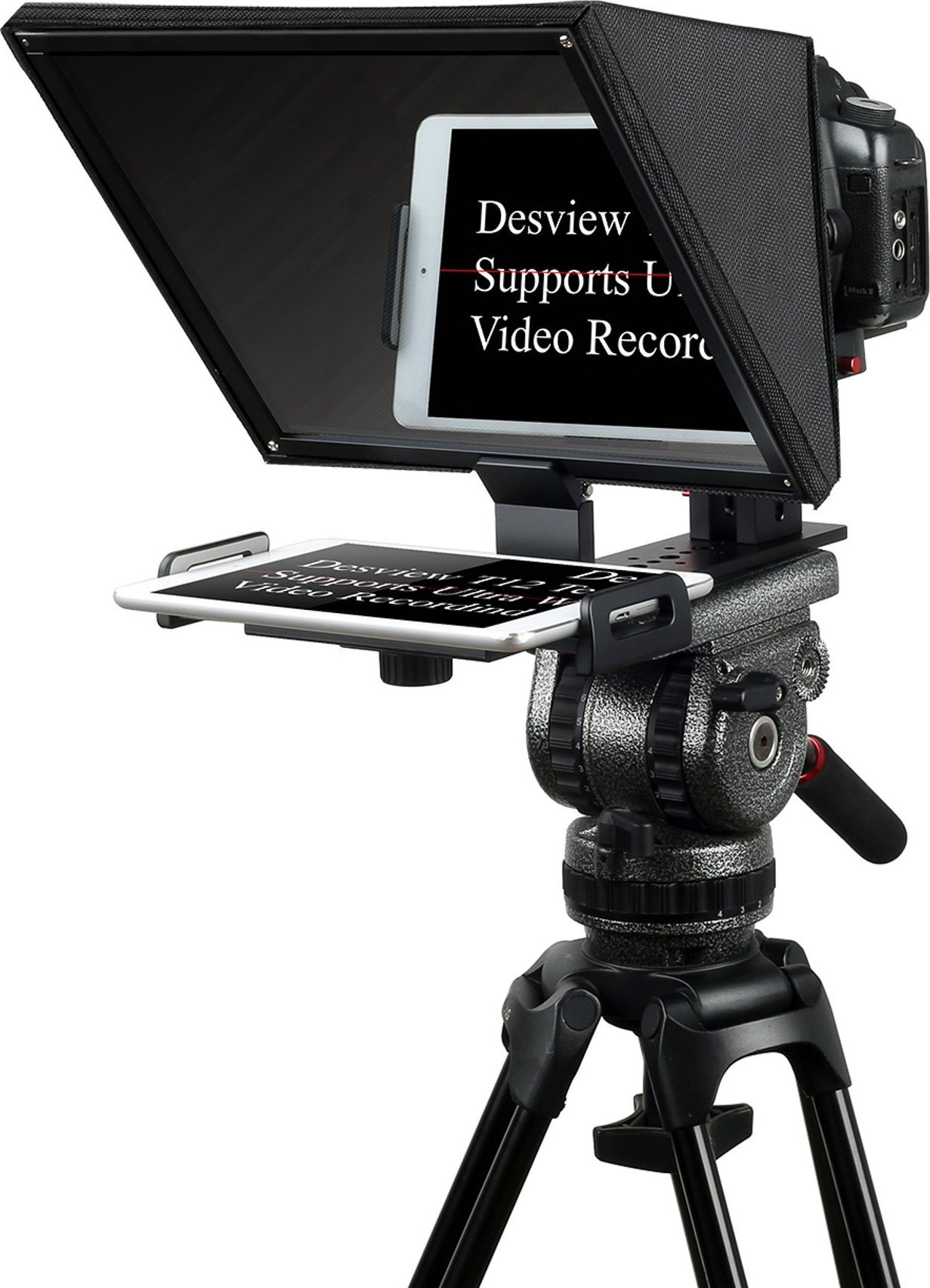 Teleprompter Desview T12, për kamera DSLR dhe smartphone, i zi