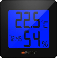 Stacion moti me matës lagështie, ekran LCD, orë me alarm, i bardhë