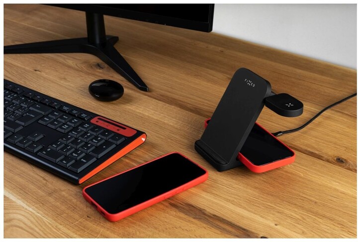 Stacion karikimi FIXED Powerstation për Samsung 15W+5W+2.5W, i zi