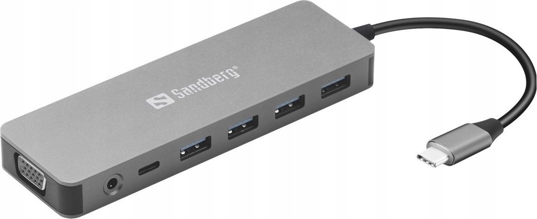 Dok udhëtimi USB C Sandberg 13 in 1, 3x ekran, Power Delivery 100W, gri