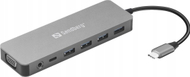 Dok udhëtimi USB C Sandberg 13 in 1, 3x ekran, Power Delivery 100W, gri