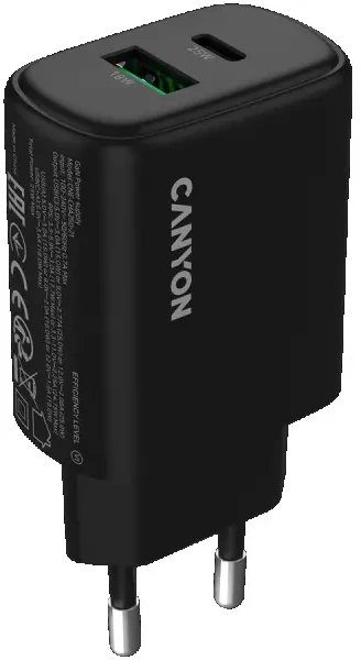 Karikues mural CANYON OnCharge 250, 25W, 1x USB C PD 1x USB A QC, i zi